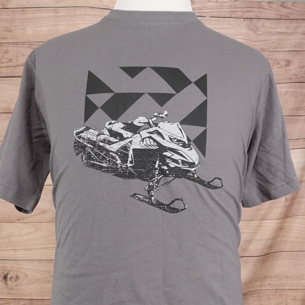 Lynx Shirt Mens Large Gray Snowmobile Graphic Tee Tagless Cotton Winter Sports